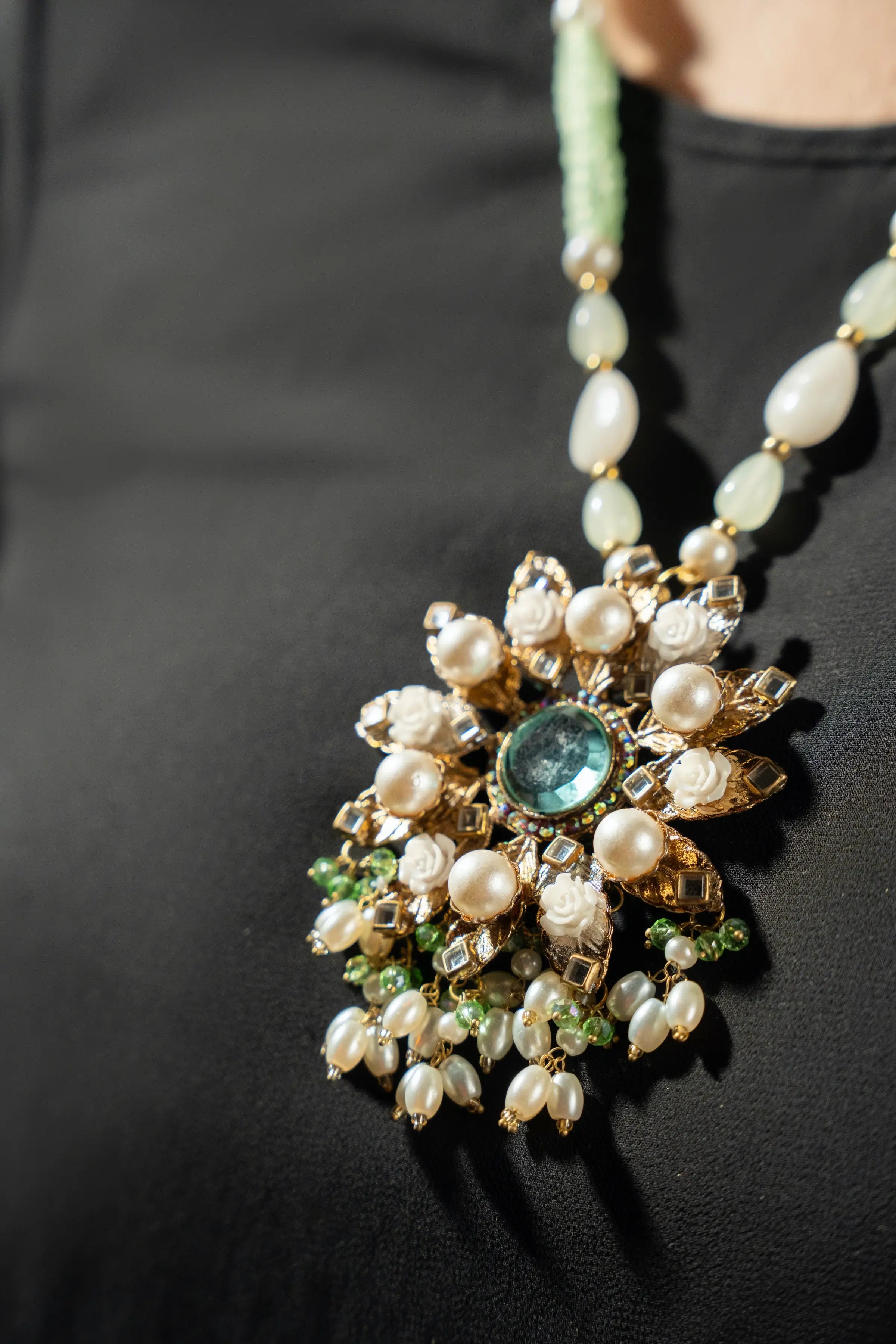 Royal Green and Pearl Turkish Mala Set