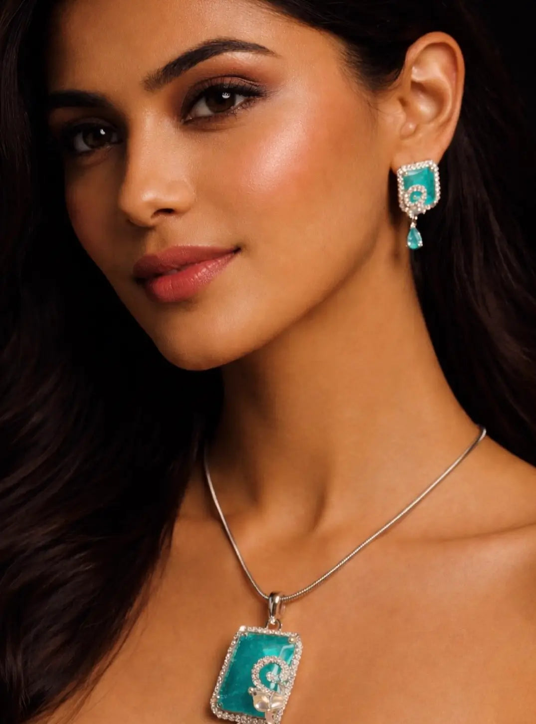 American Diamond Pendant Set