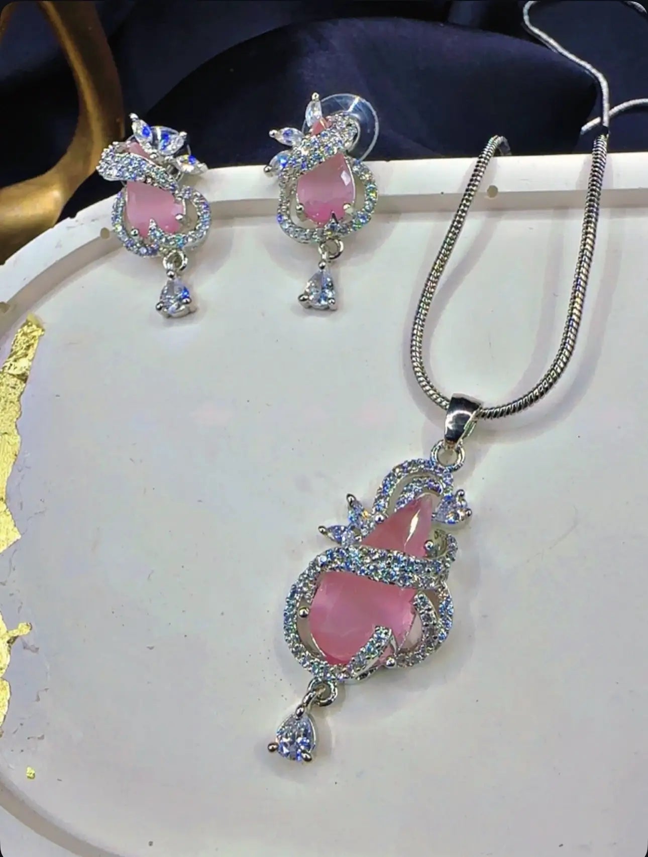 Diamond Blush Pendant Set