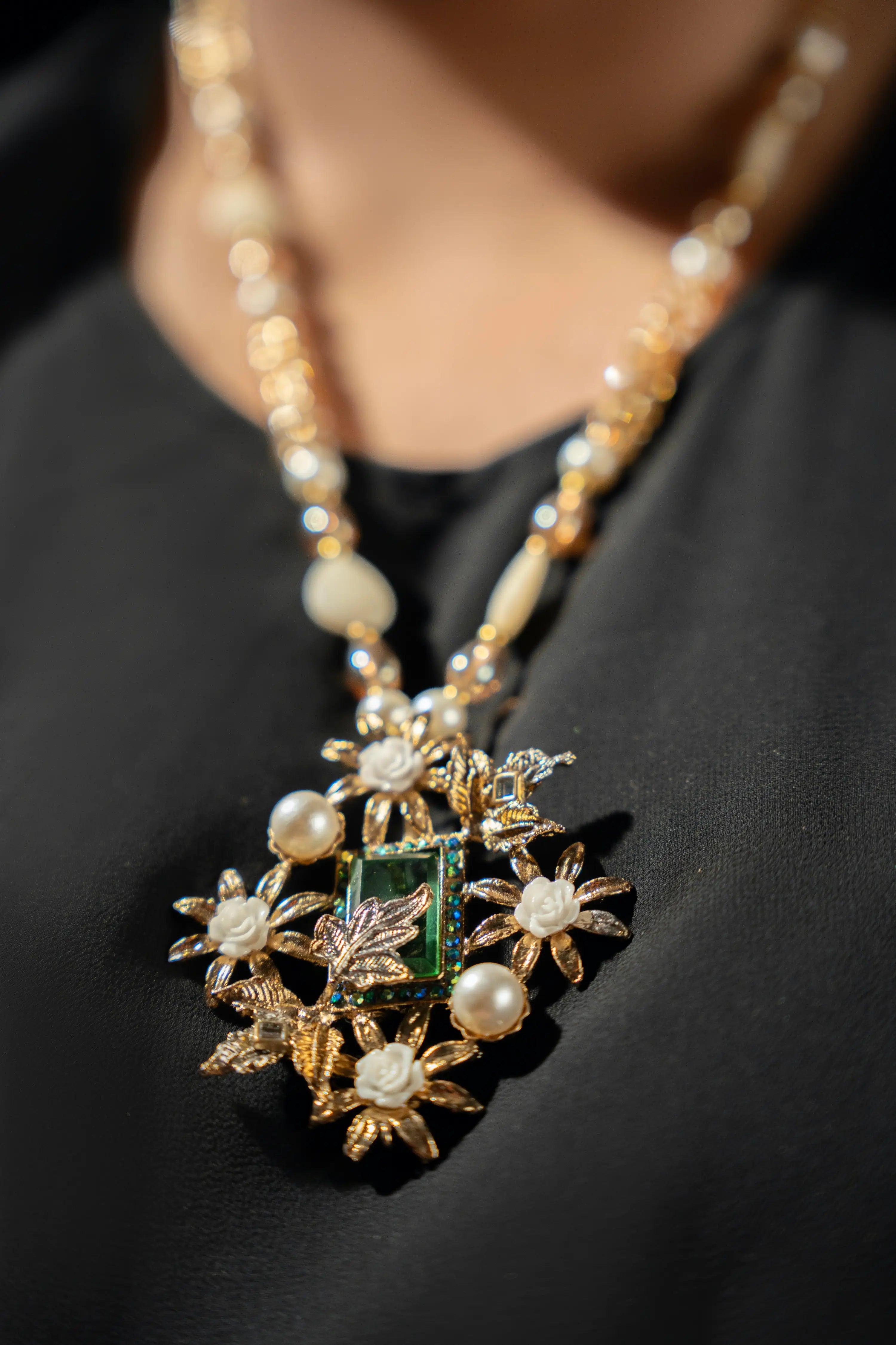 Turkish Floral Pearl and Stone Mala Set