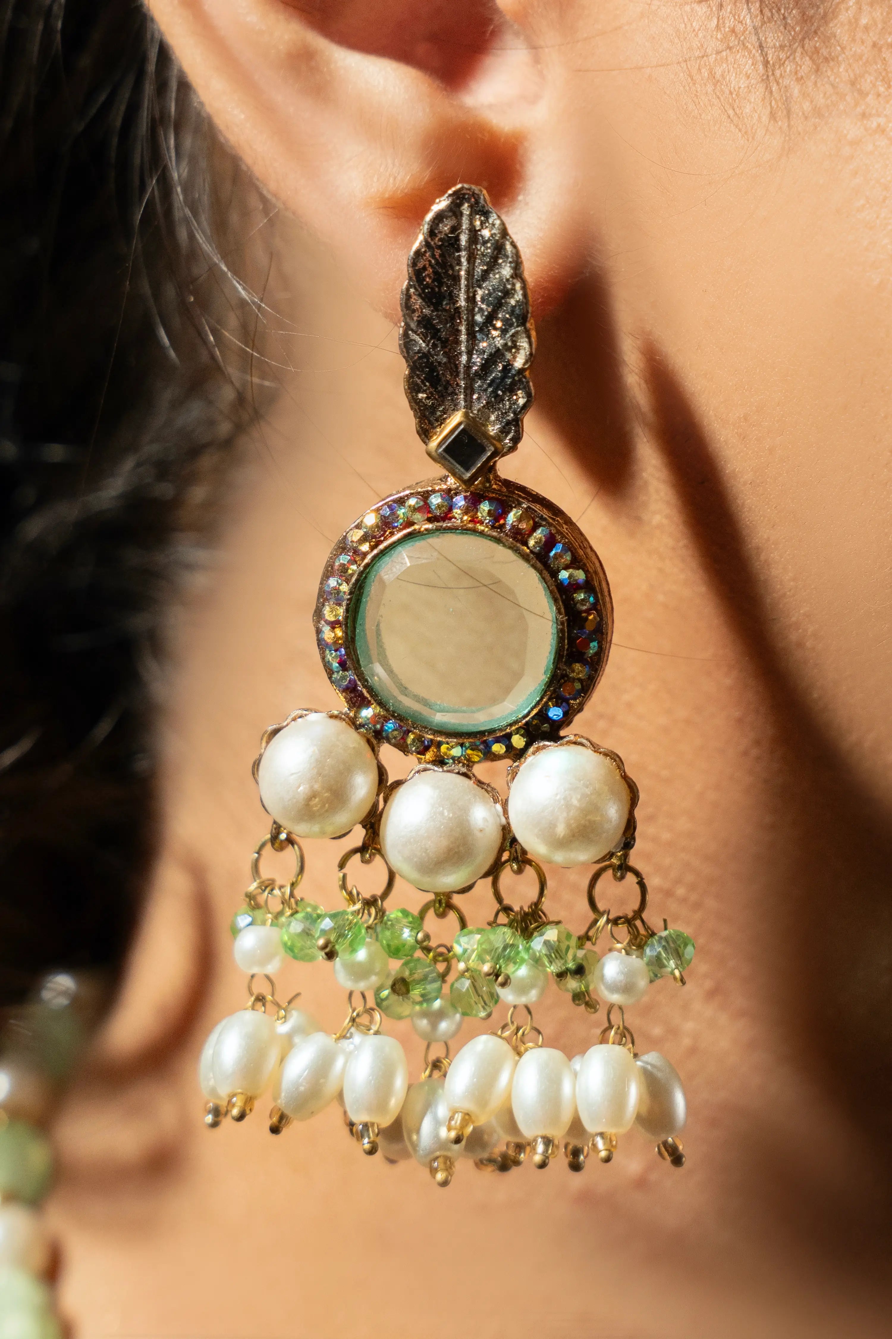 Royal Green and Pearl Turkish Mala Set