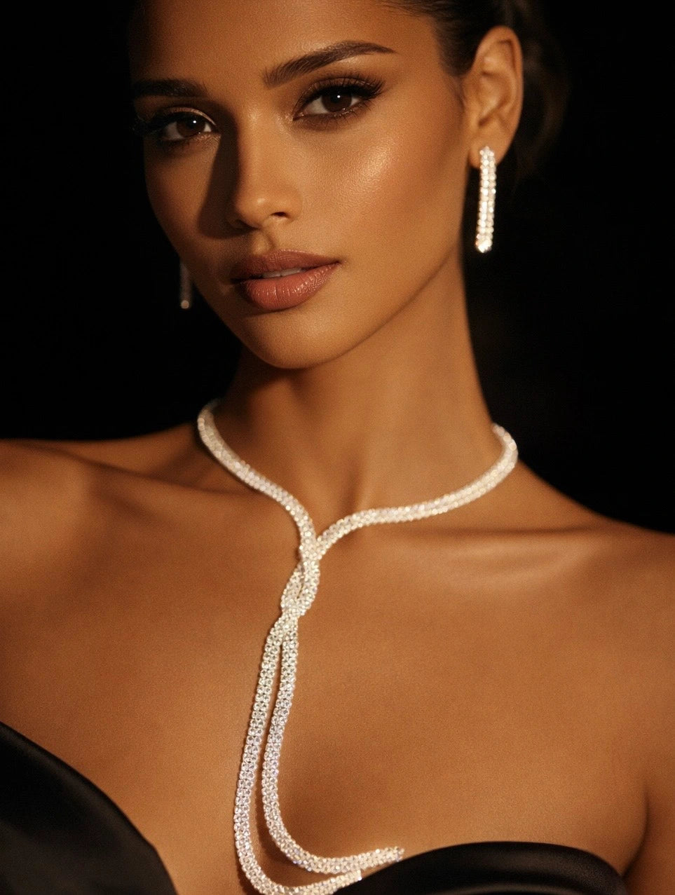 Crystal Rope Necklace Set